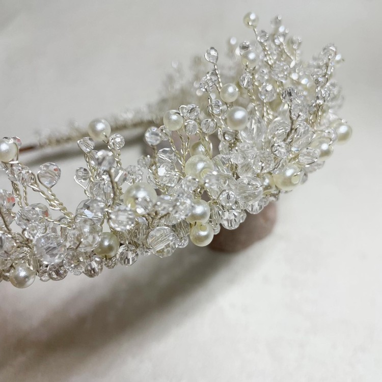 Tiara diadem ślubny srebrny ręcznie wykonany z cyrkoniami (5).jpg